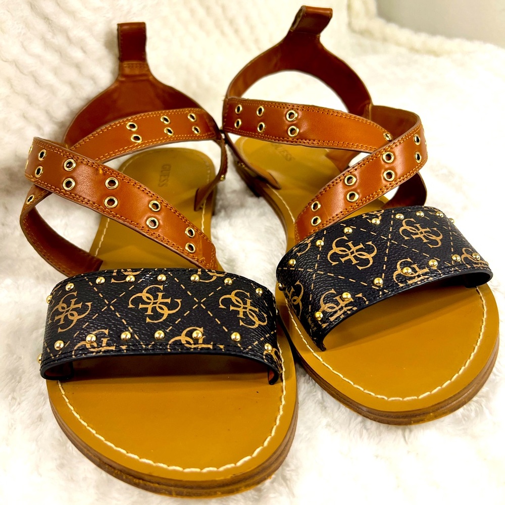 Guess Mini Gladiator slip on sandals- gently used, minimal wear.